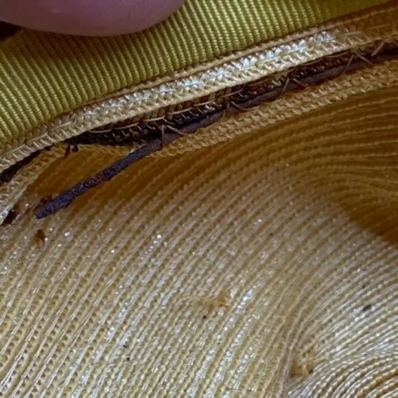 Vintage Yellow Hat with Silver V Shaped Accent - Picture 11 of 13